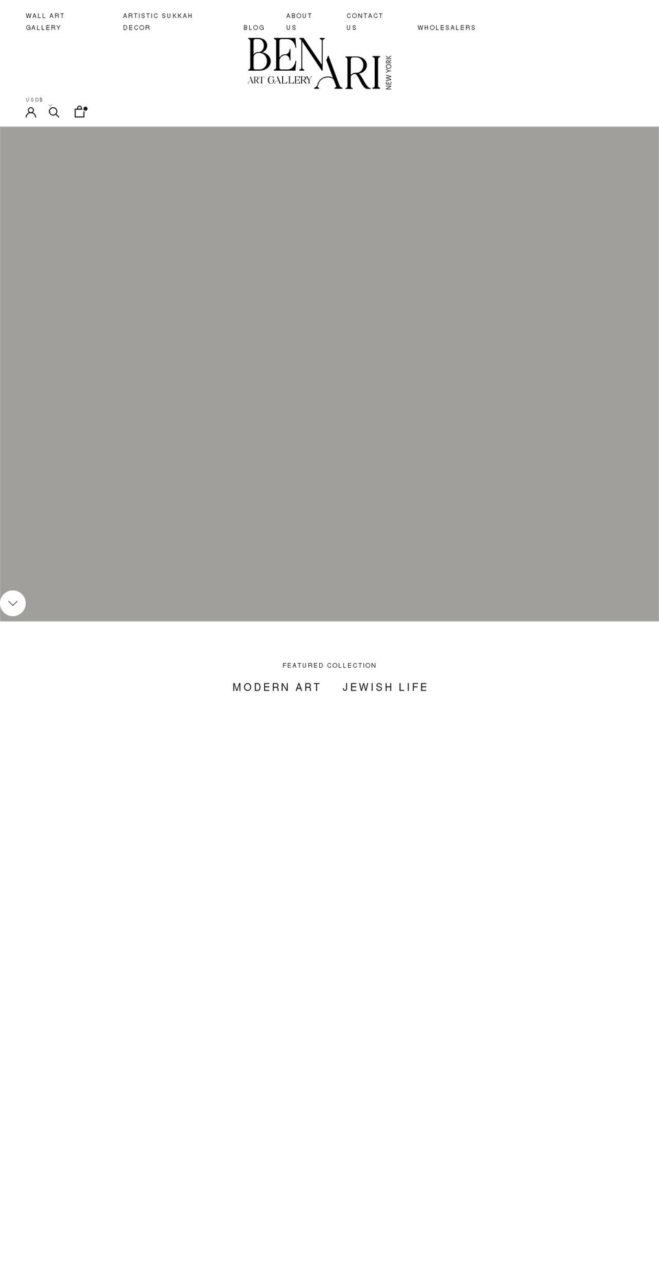 benariartgallery.com shopify website screenshot