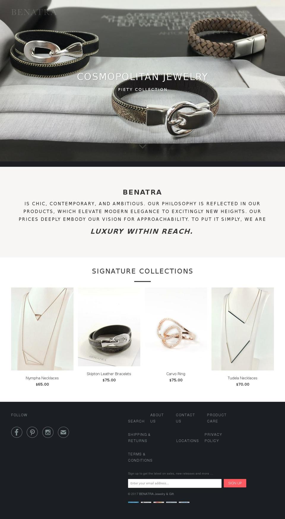benatra.com shopify website screenshot