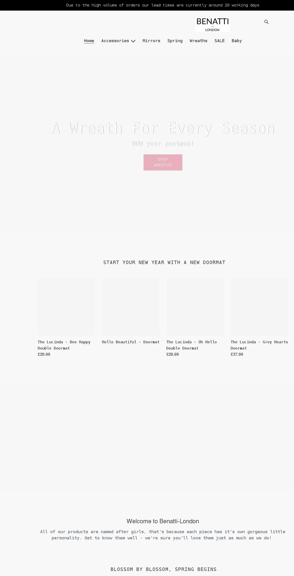 benatti-london.com shopify website screenshot