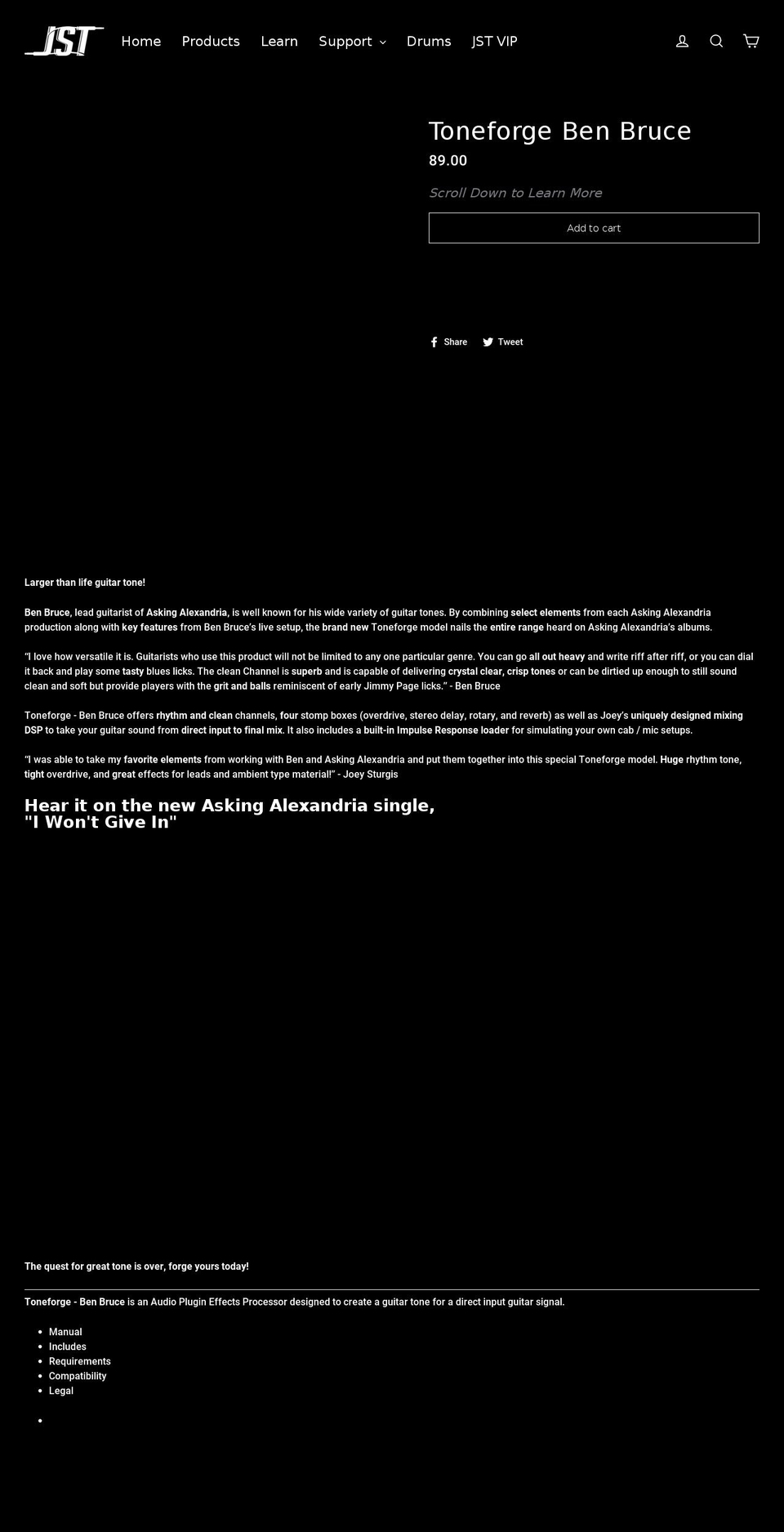 benbrucetone.com — Shopify storefront screenshot