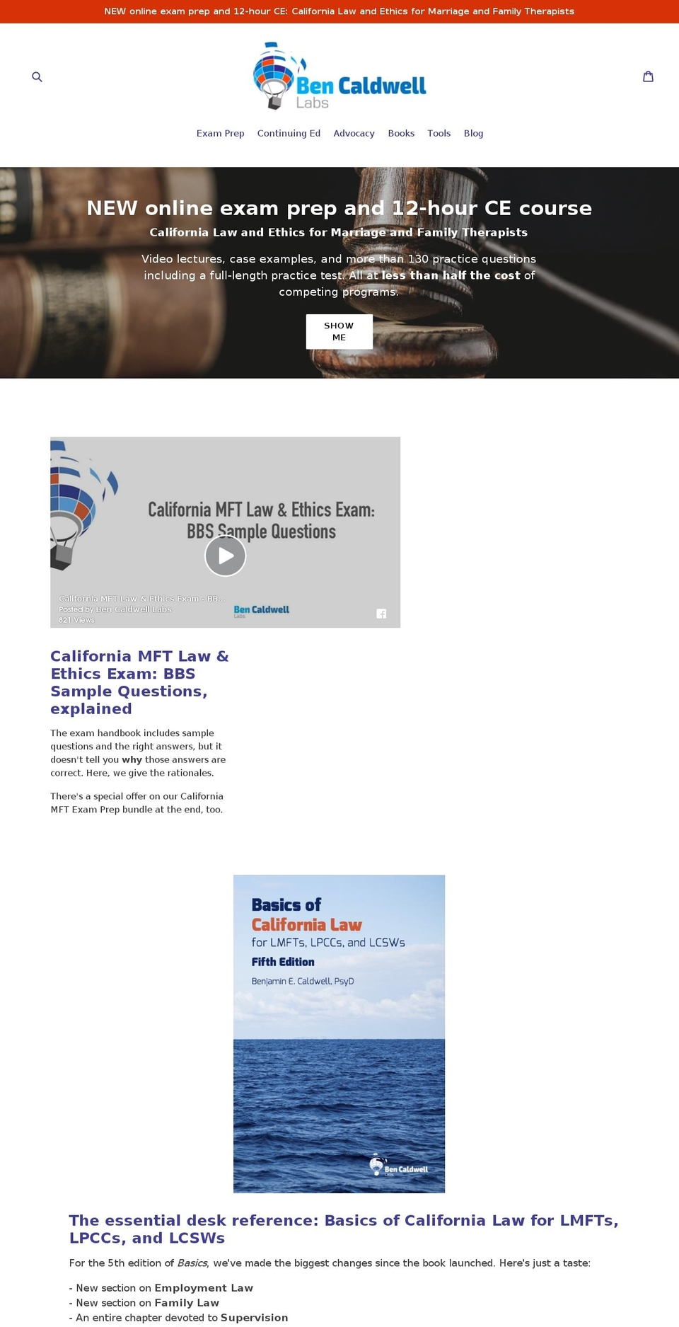 bencaldwelllabs.com — Shopify storefront screenshot