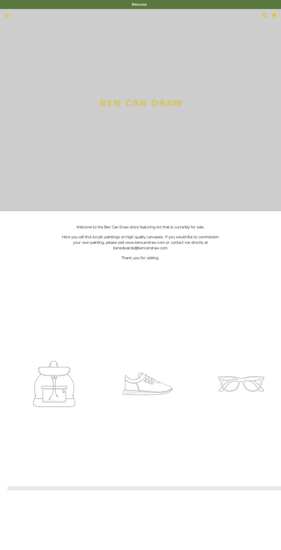 bencandrawstore.com — Shopify storefront screenshot