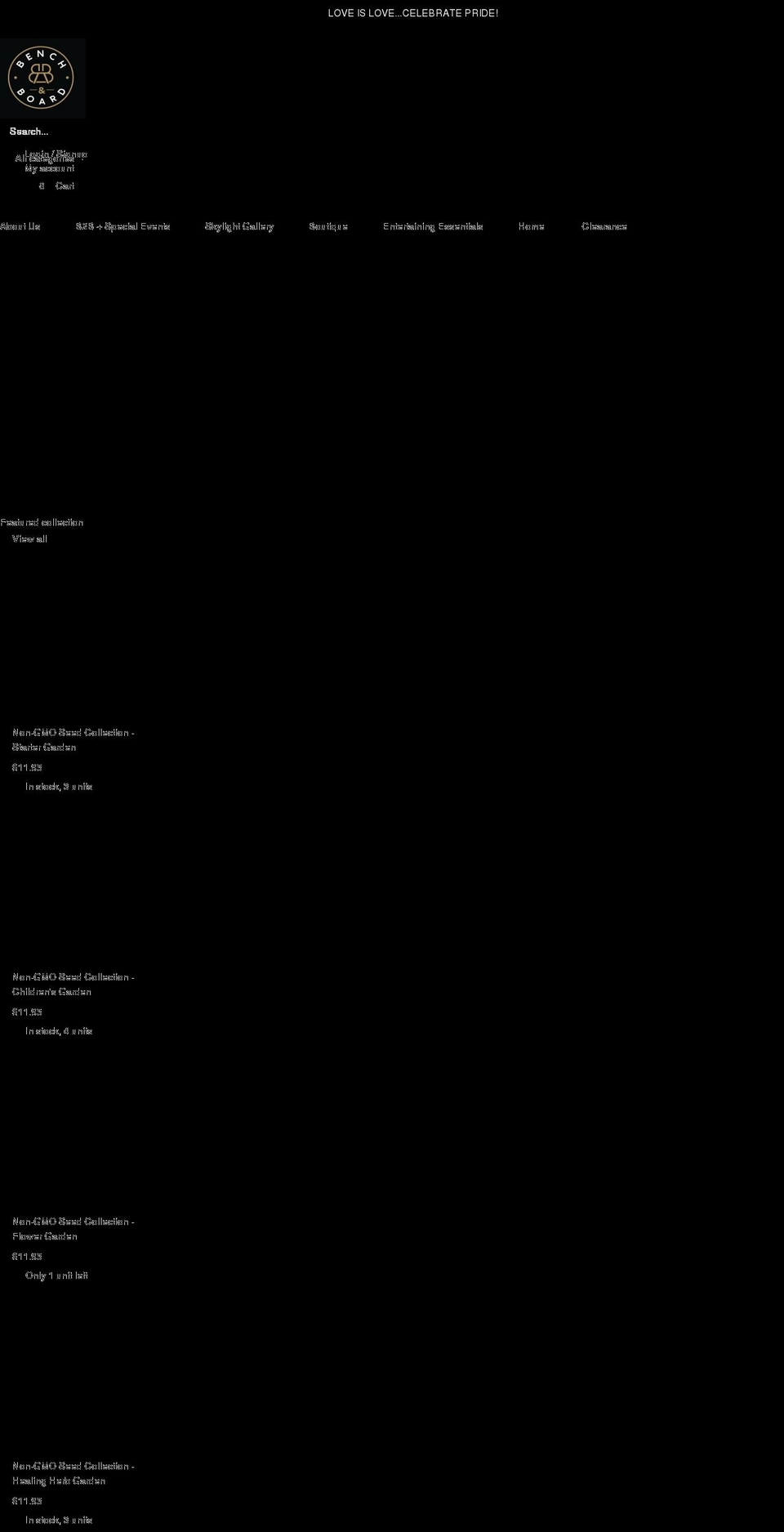 benchandboard.com shopify website screenshot