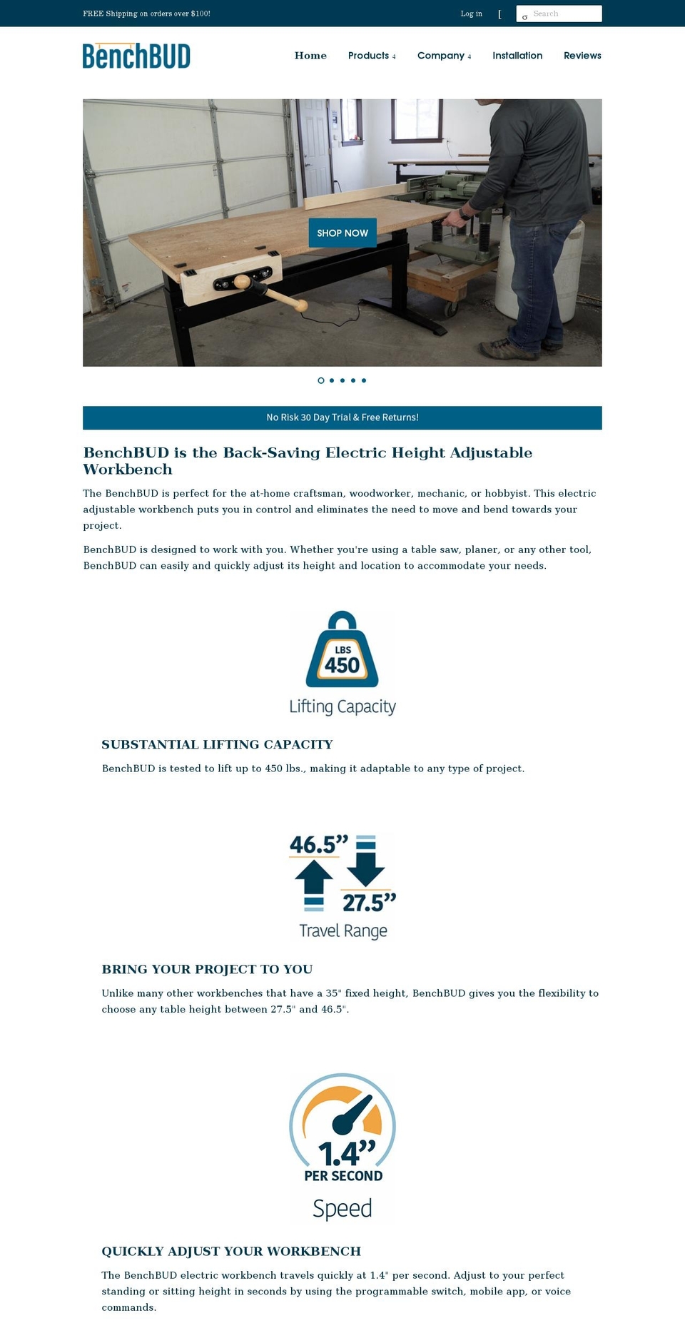 benchbud.com shopify website screenshot