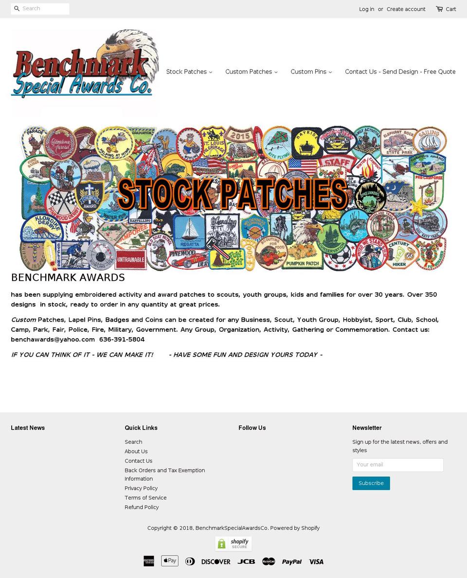 benchmarkpatches.com — Shopify storefront screenshot