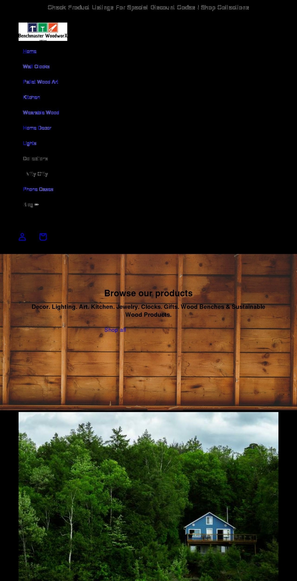 benchmasterwoodworx.com — Shopify storefront screenshot