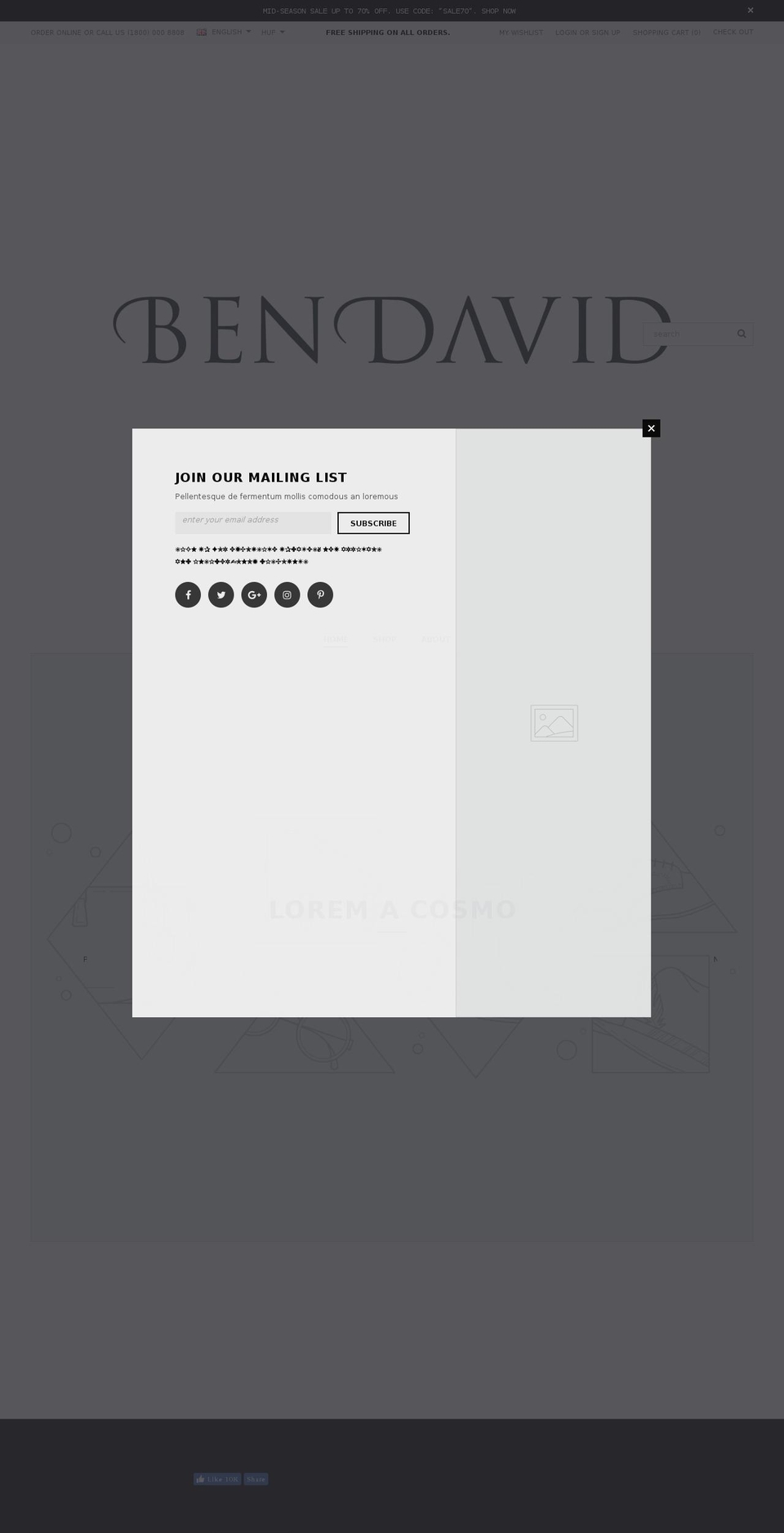 bendavidofficial.com — Shopify storefront screenshot