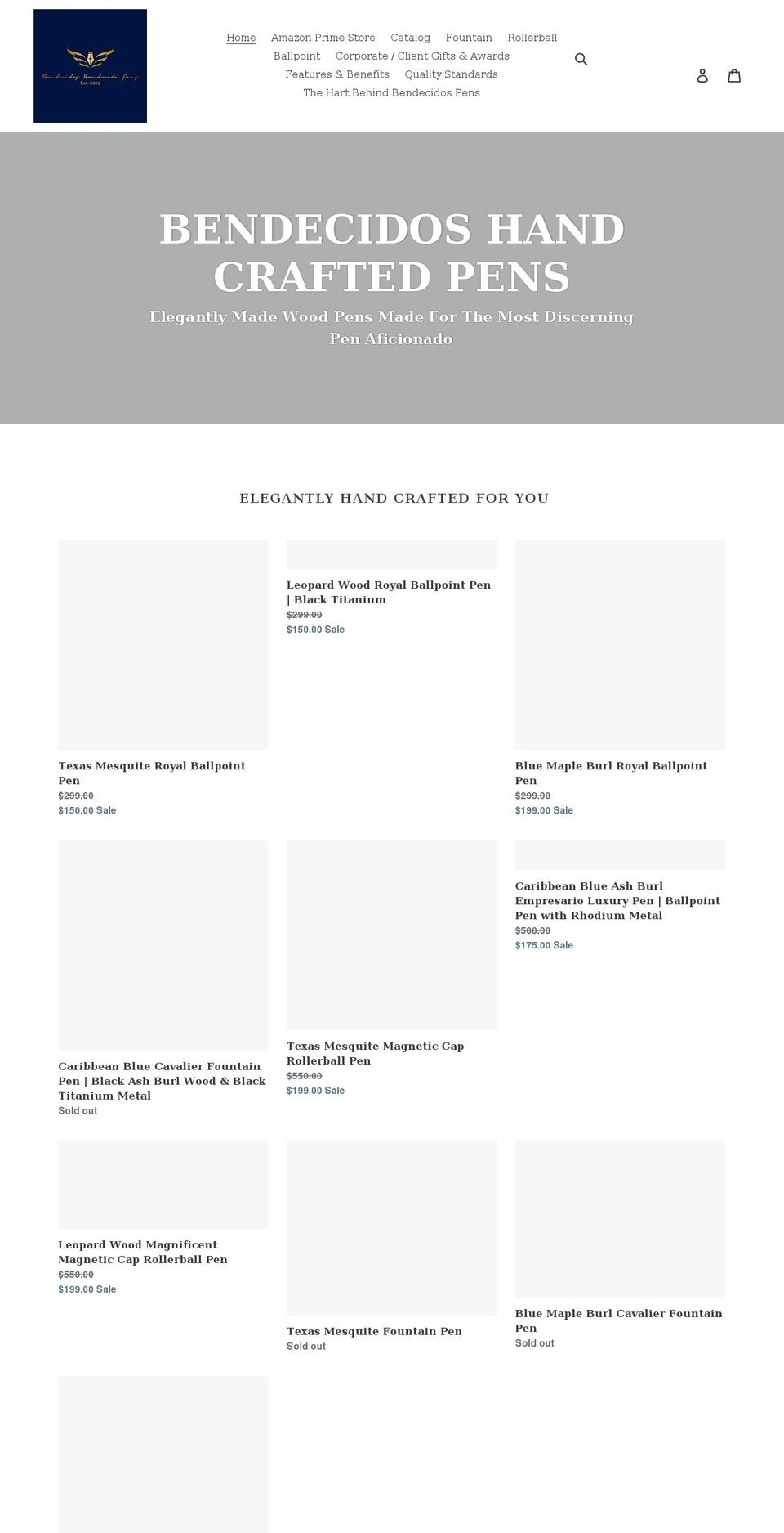 bendecidospens.com shopify website screenshot