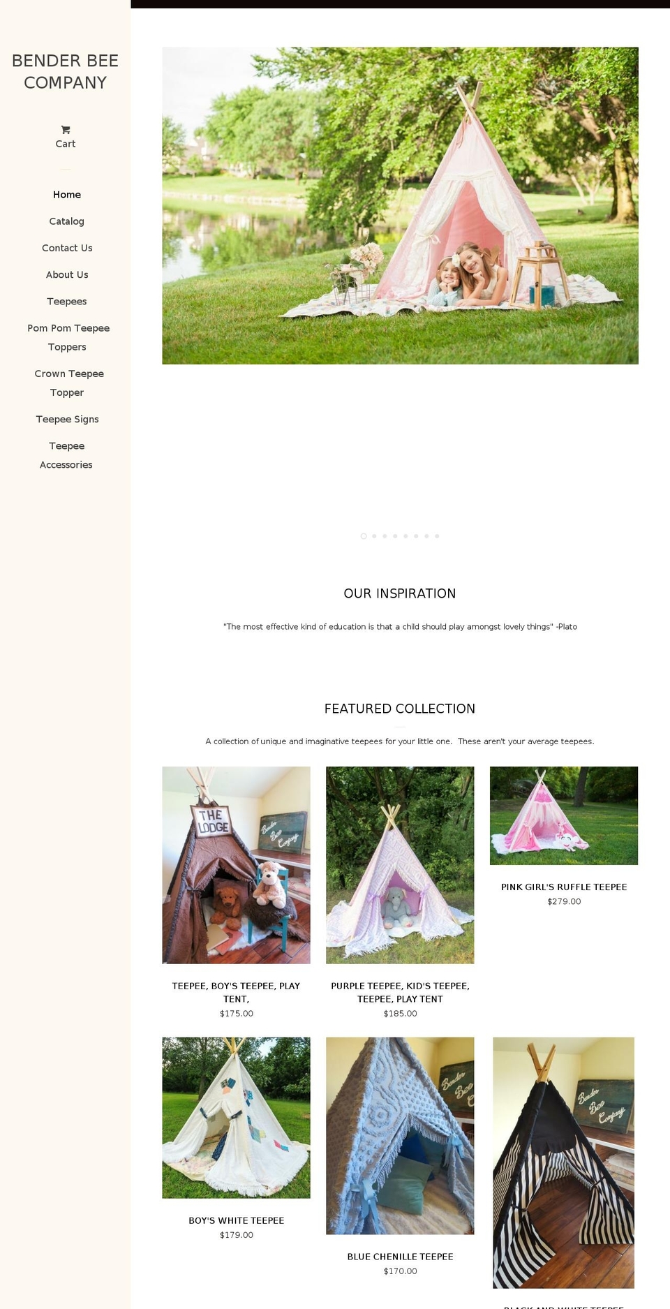 benderbeecompany.com — Shopify storefront screenshot