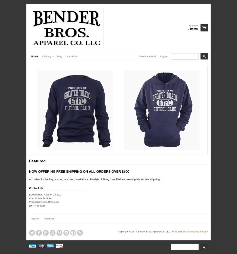 benderbros.com shopify website screenshot