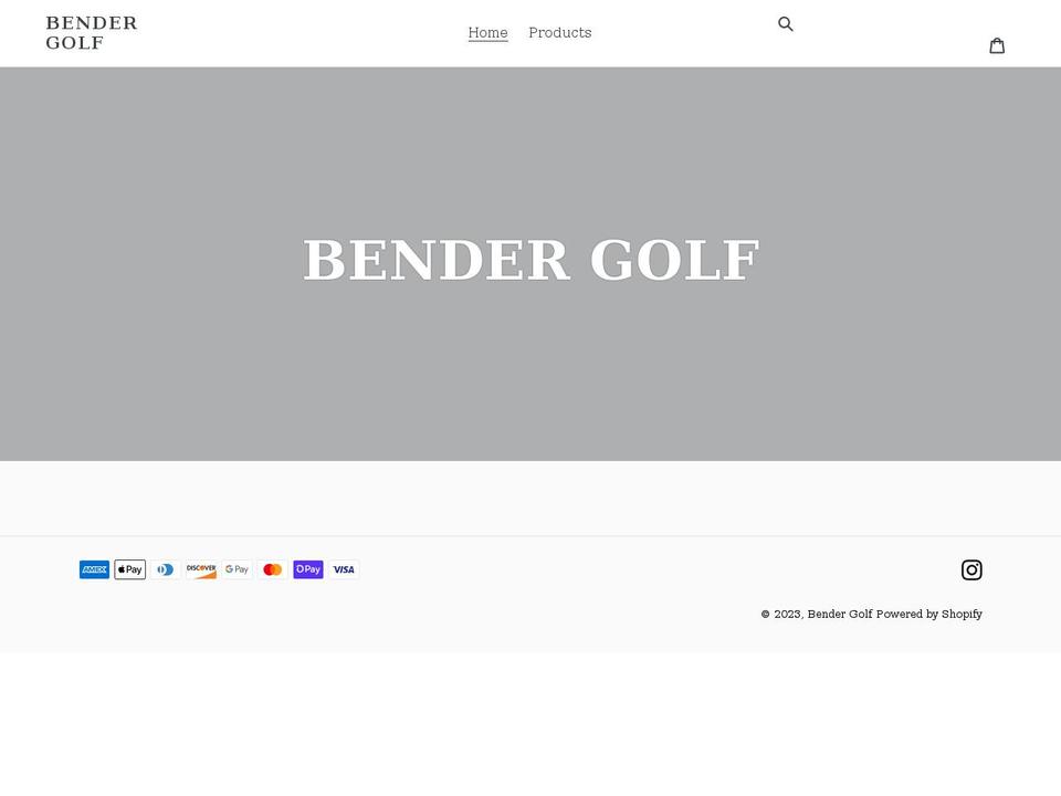 bendergolf.shop shopify website screenshot