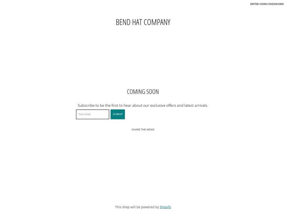 bendhatcompany.com — Shopify storefront screenshot