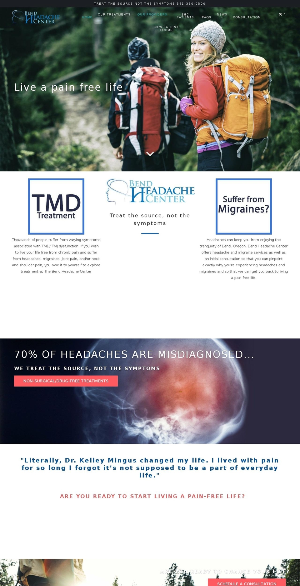 bendheadachecenter.com shopify website screenshot