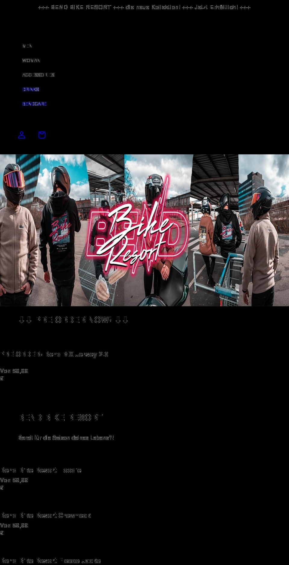 bendmoto.com shopify website screenshot