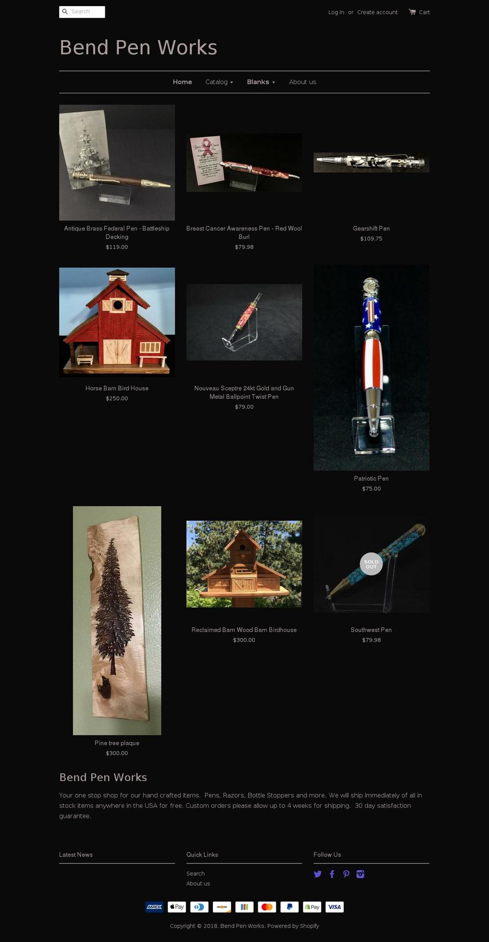 bendpenworks.com — Shopify storefront screenshot