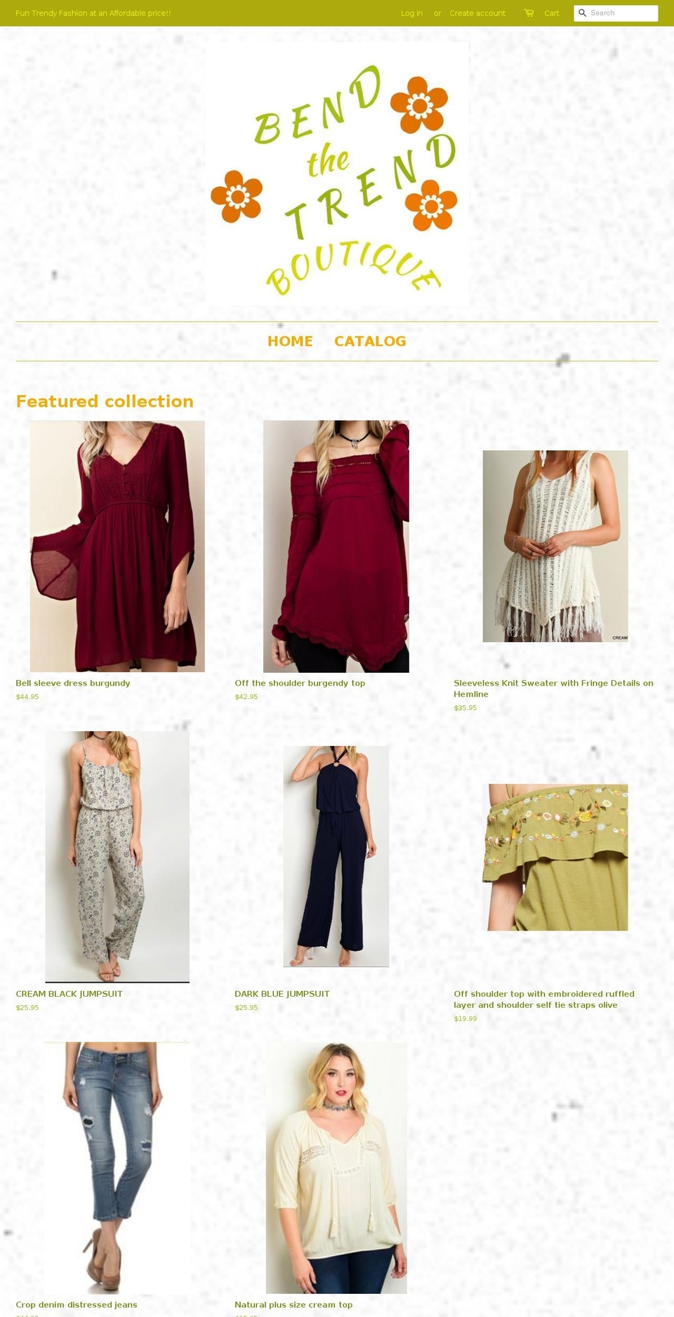 bendthetrendboutique-llc.com — Shopify storefront screenshot