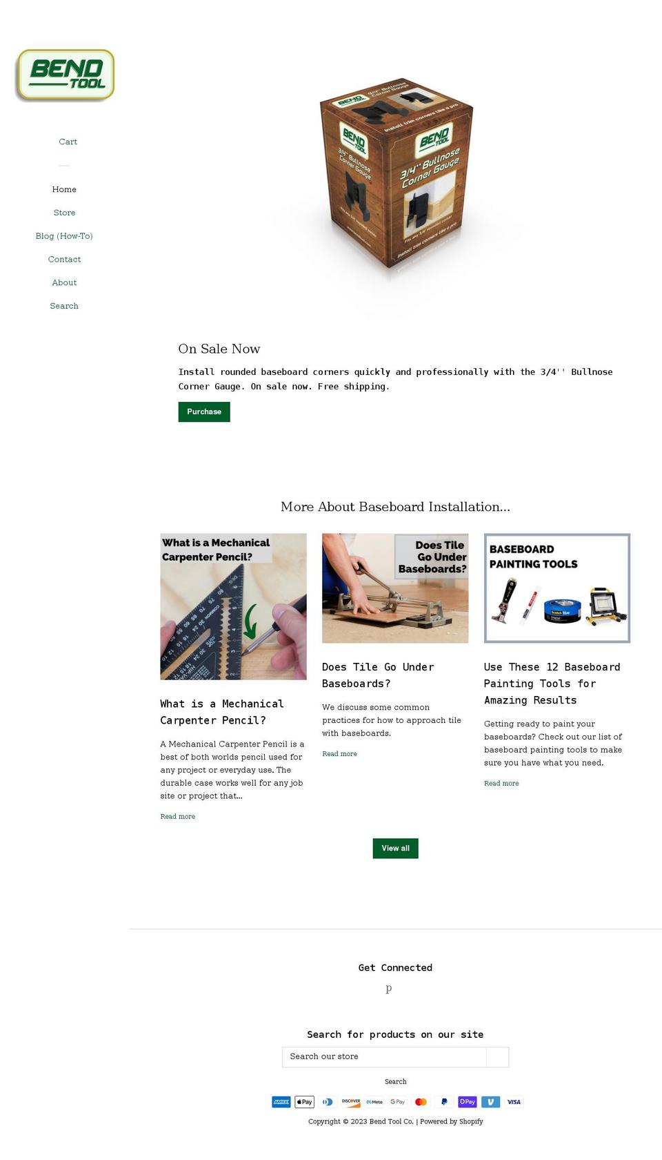 bendtoolco.com shopify website screenshot