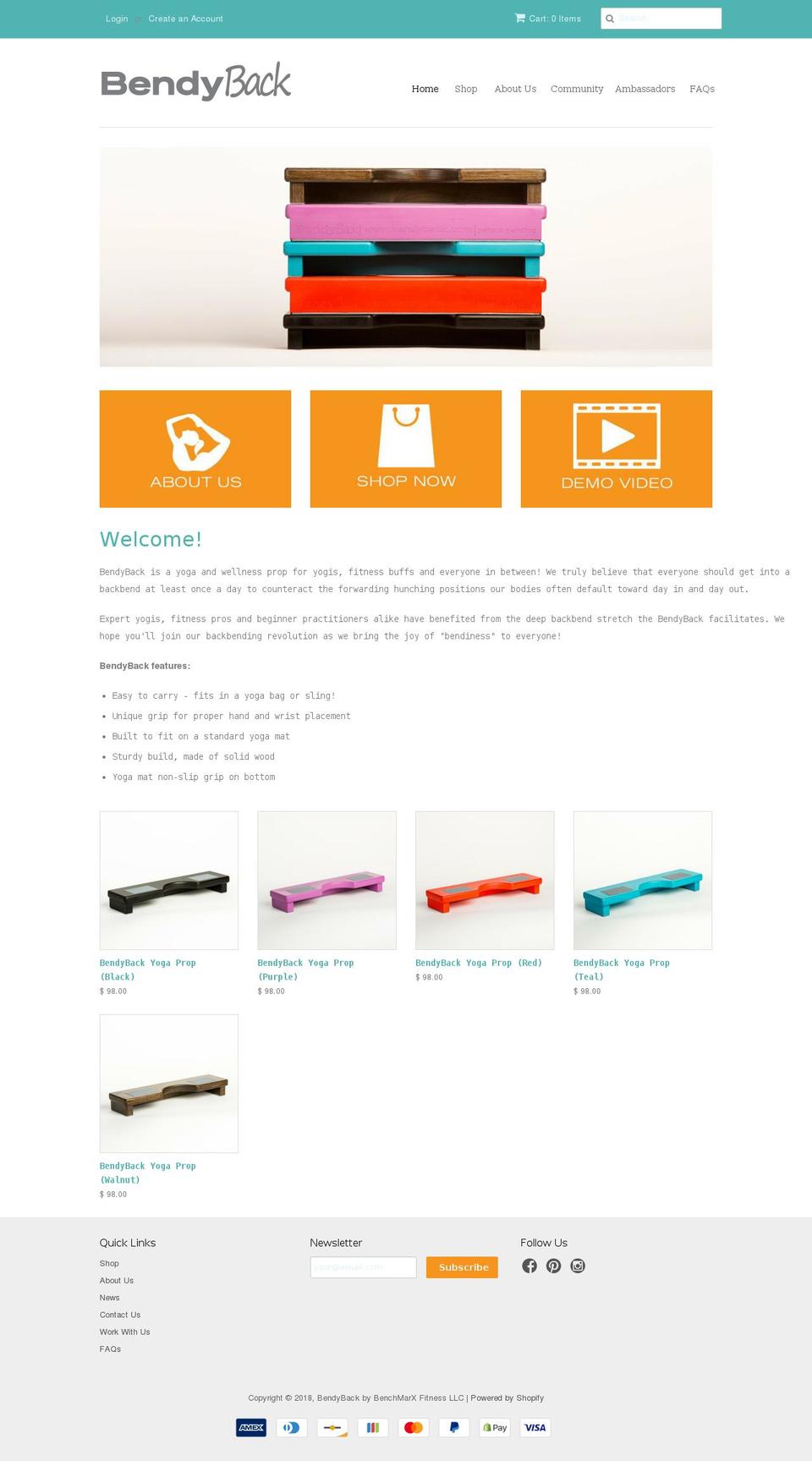 bendyback.com — Shopify storefront screenshot