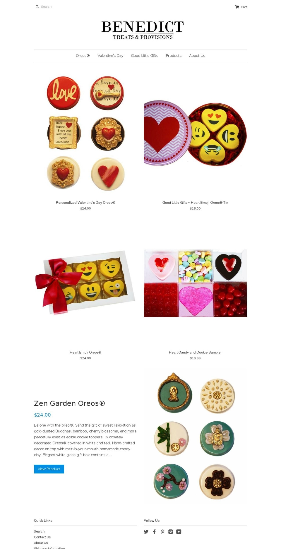 benedicttreats.com shopify website screenshot