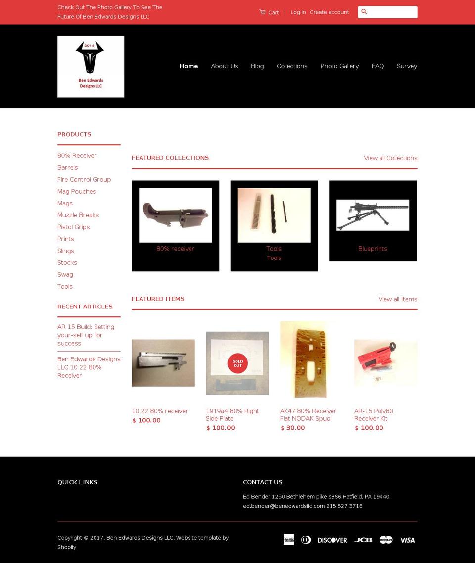 benedwardsllc.com shopify website screenshot