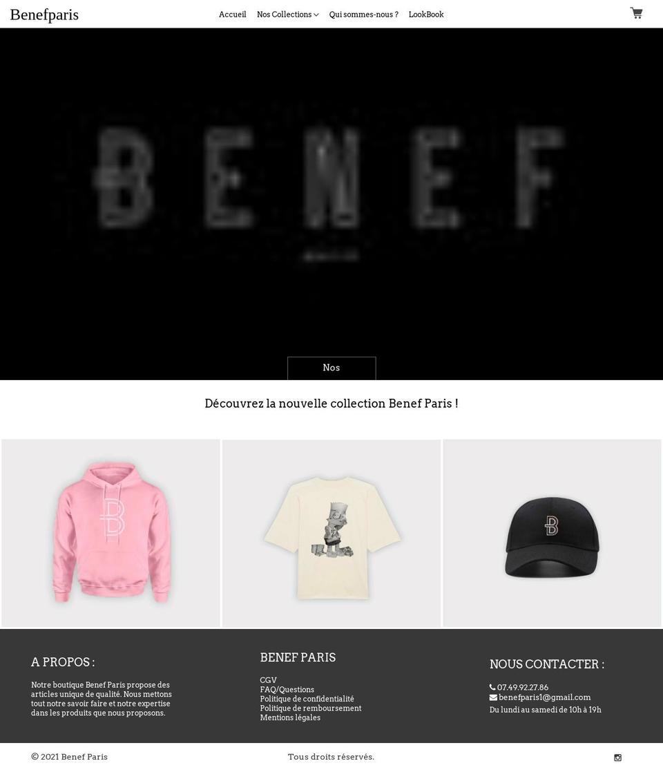 benef-paris.com shopify website screenshot