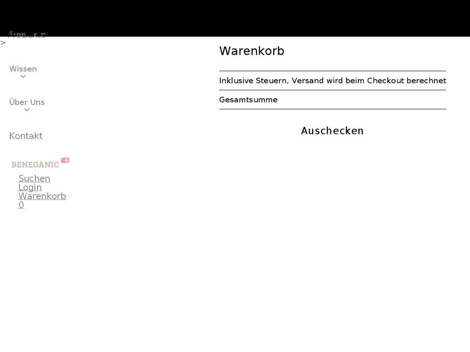beneganic.com shopify website screenshot