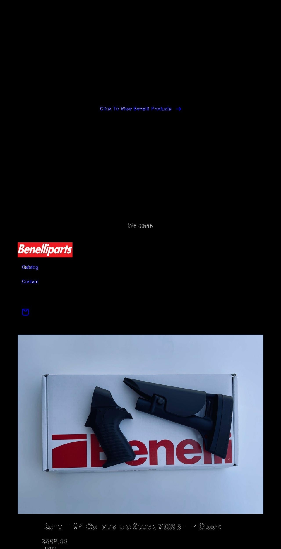 benelliparts.net shopify website screenshot