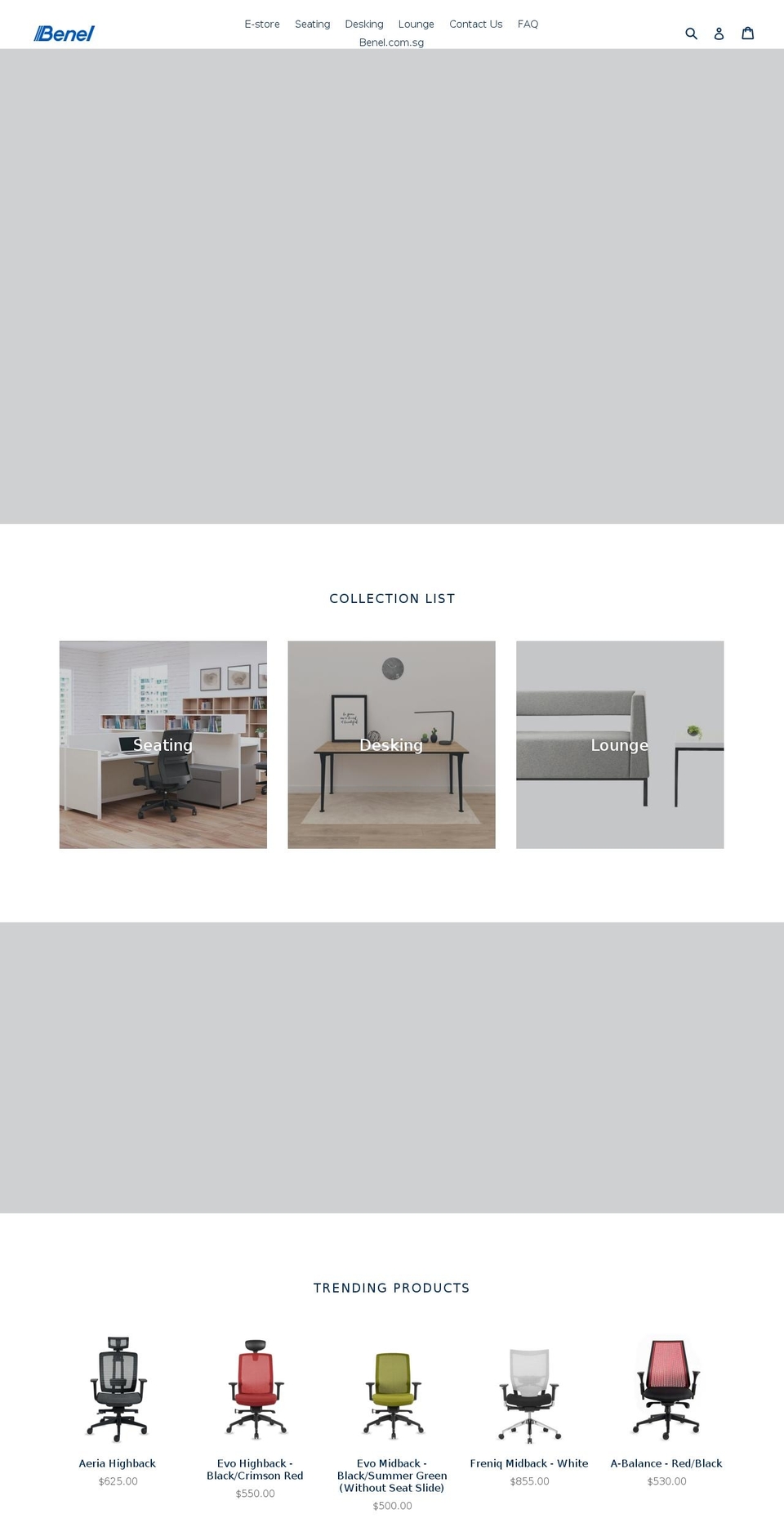 benelsg.myshopify.com — Shopify storefront screenshot