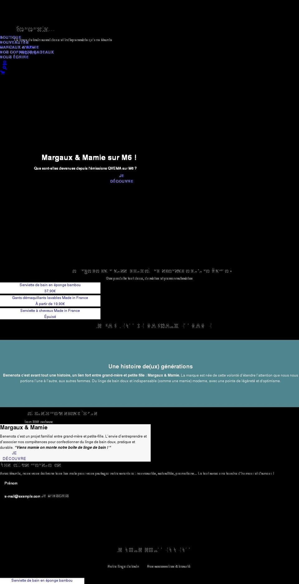 benenota.fr shopify website screenshot