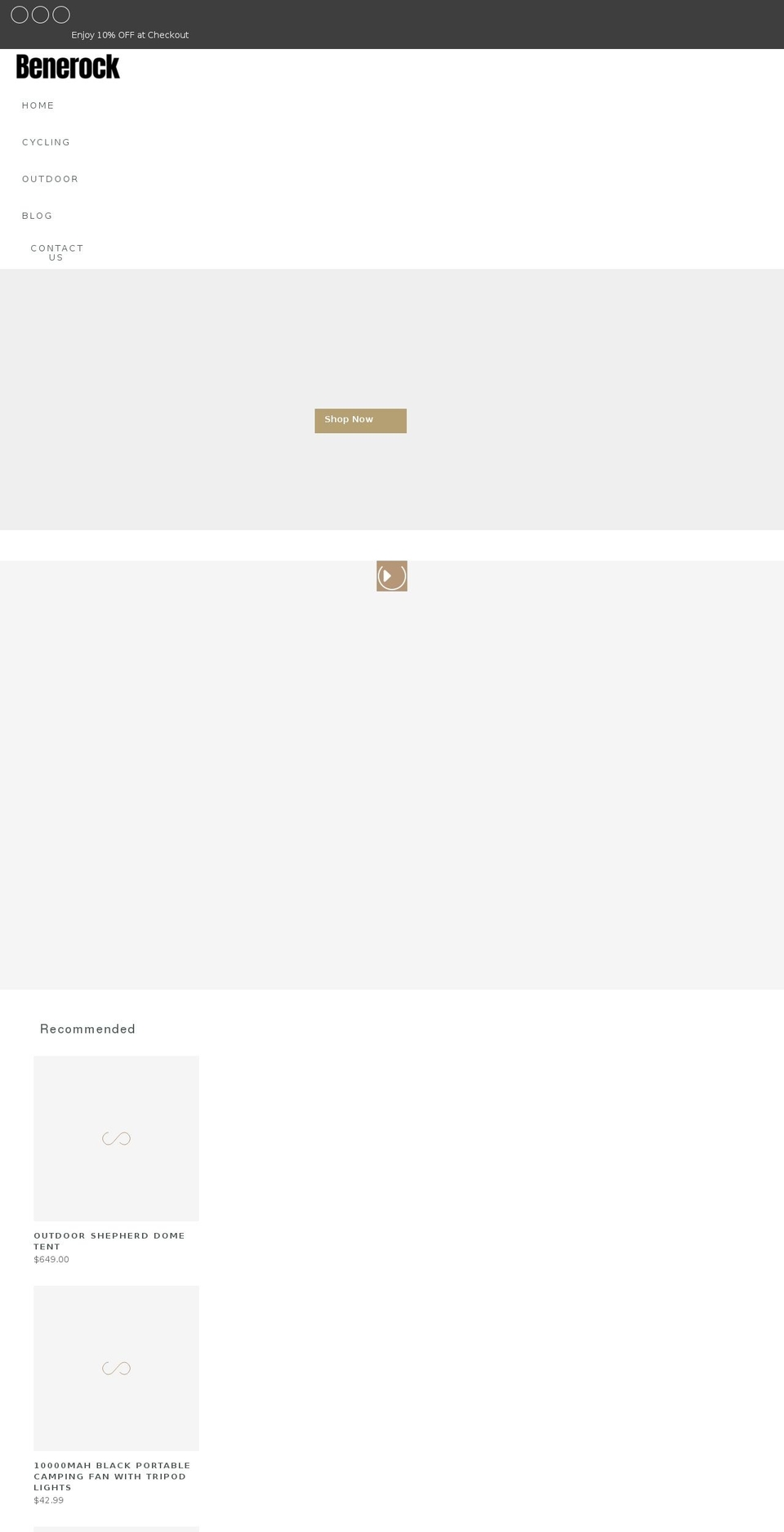 benerock.com shopify website screenshot