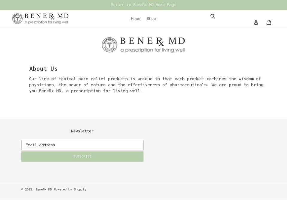 benerxmd.myshopify.com shopify website screenshot