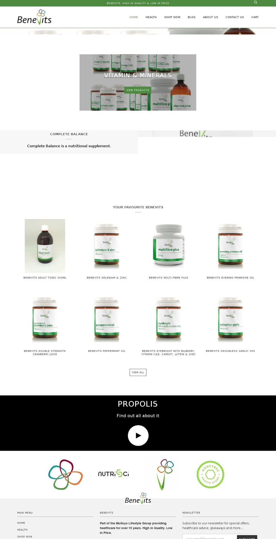benevits.com — Shopify storefront screenshot