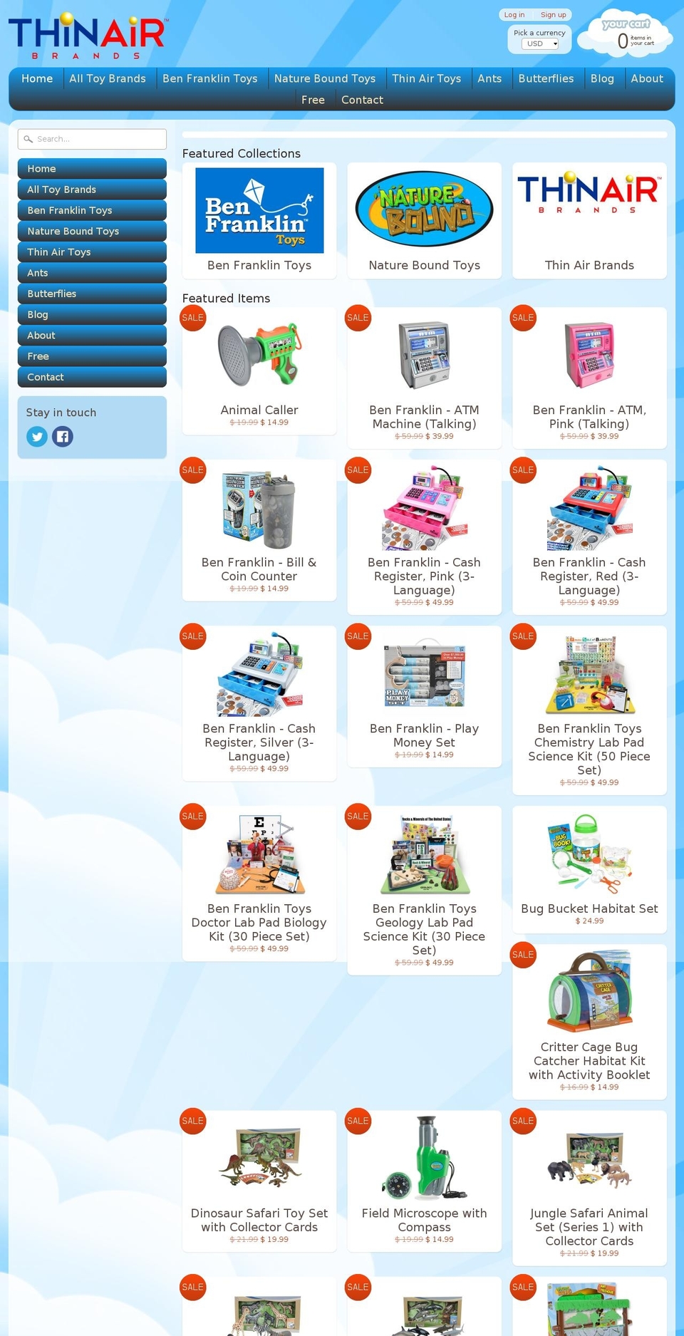 benfranklintoys.com shopify website screenshot