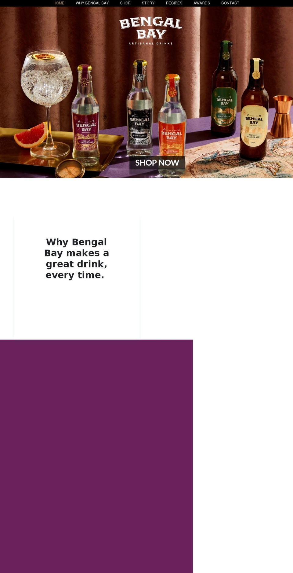 bengalbaydrinks.com shopify website screenshot