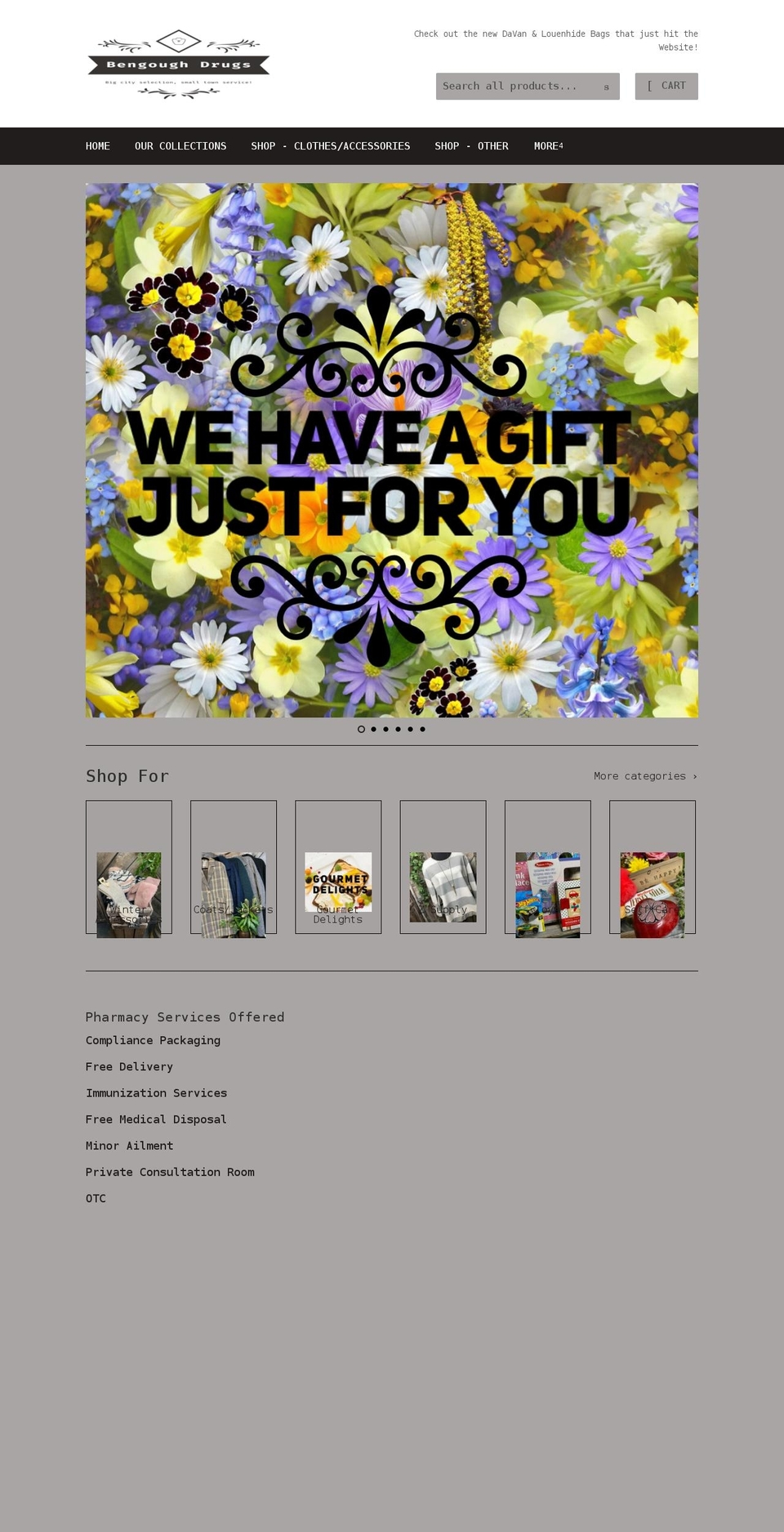 bengoughdrugs.com shopify website screenshot