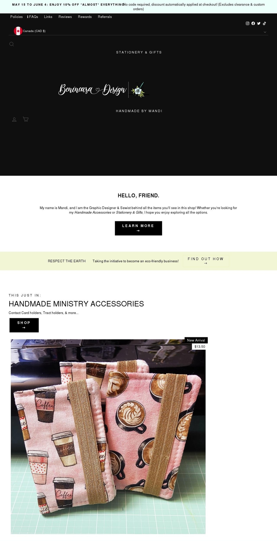 benincasadesign.com shopify website screenshot