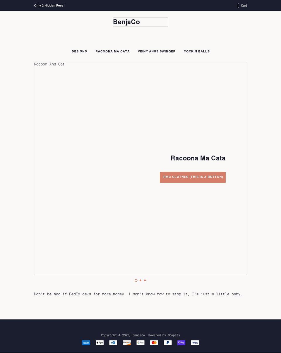 benjaco.com shopify website screenshot