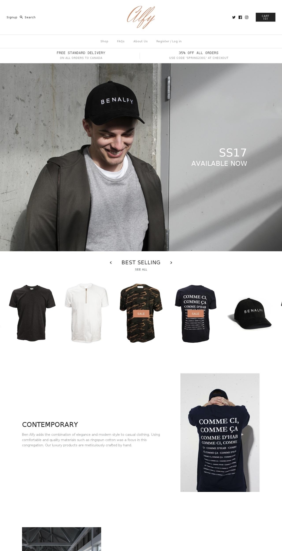 benjaminalfy.com shopify website screenshot