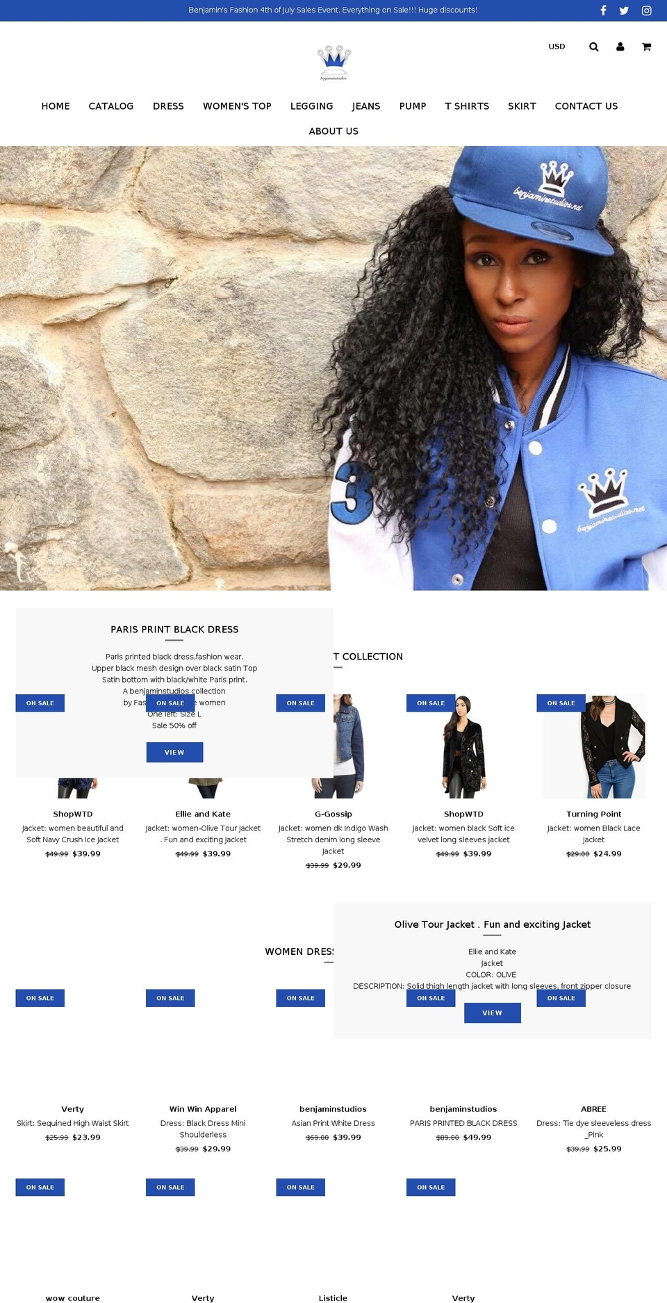 benjaminapparel.com — Shopify storefront screenshot