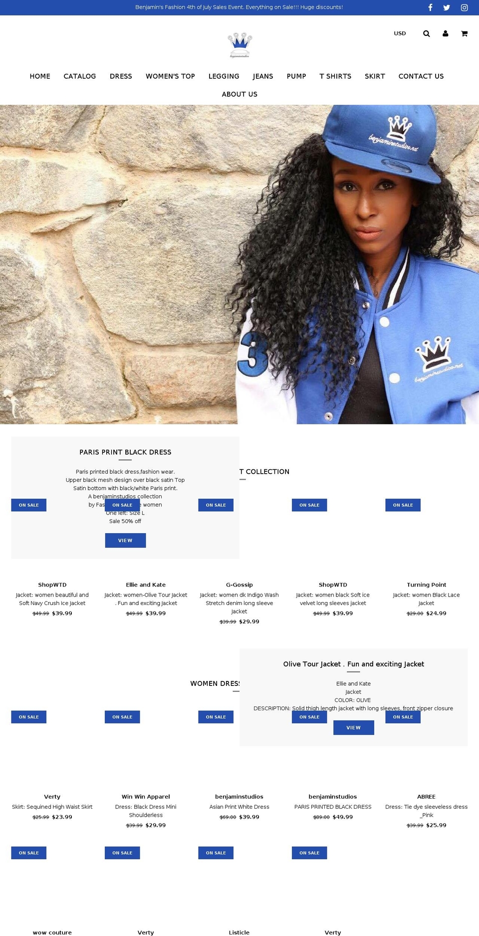 benjaminapparel.net shopify website screenshot