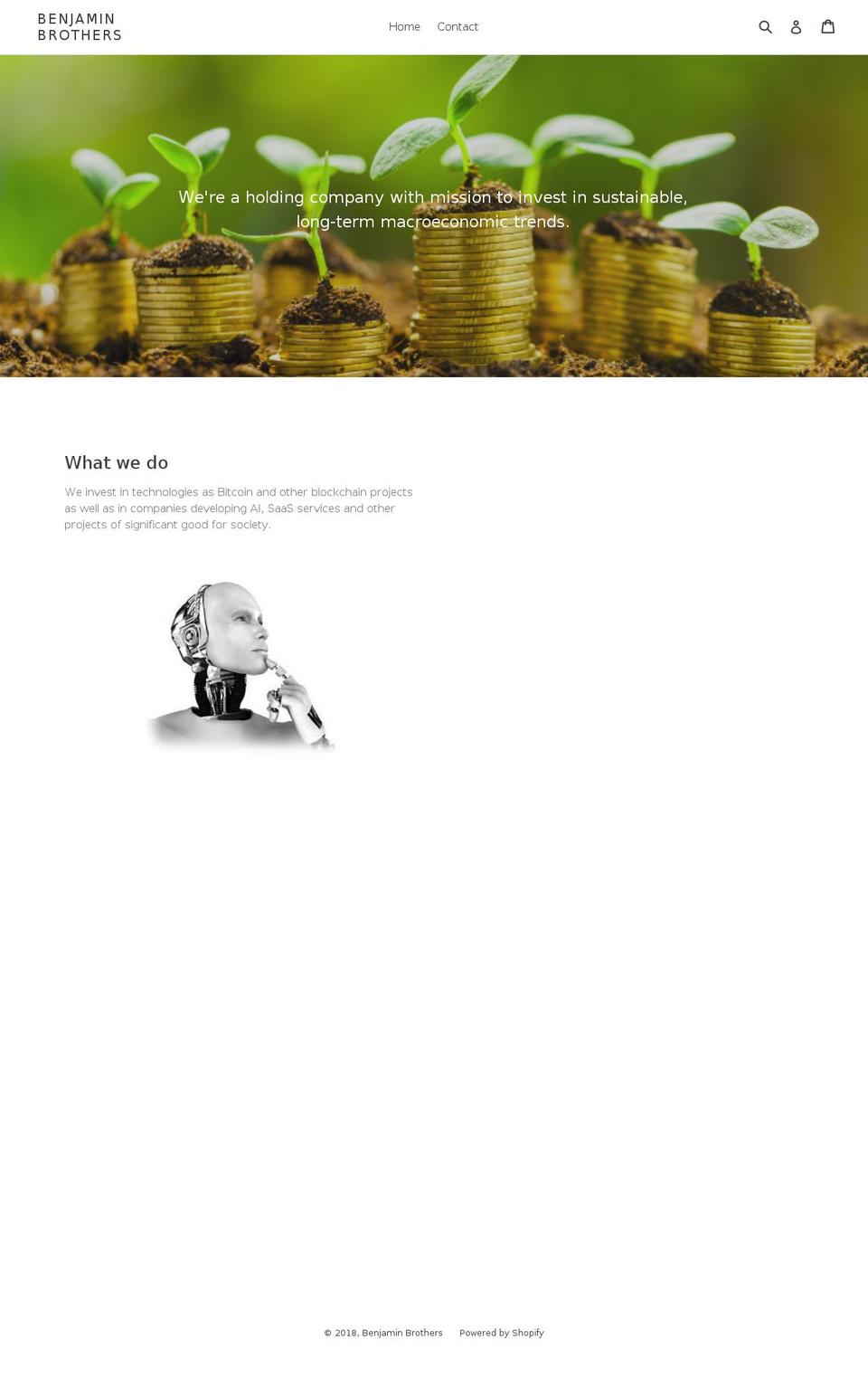 benjaminbrothersab.com — Shopify storefront screenshot