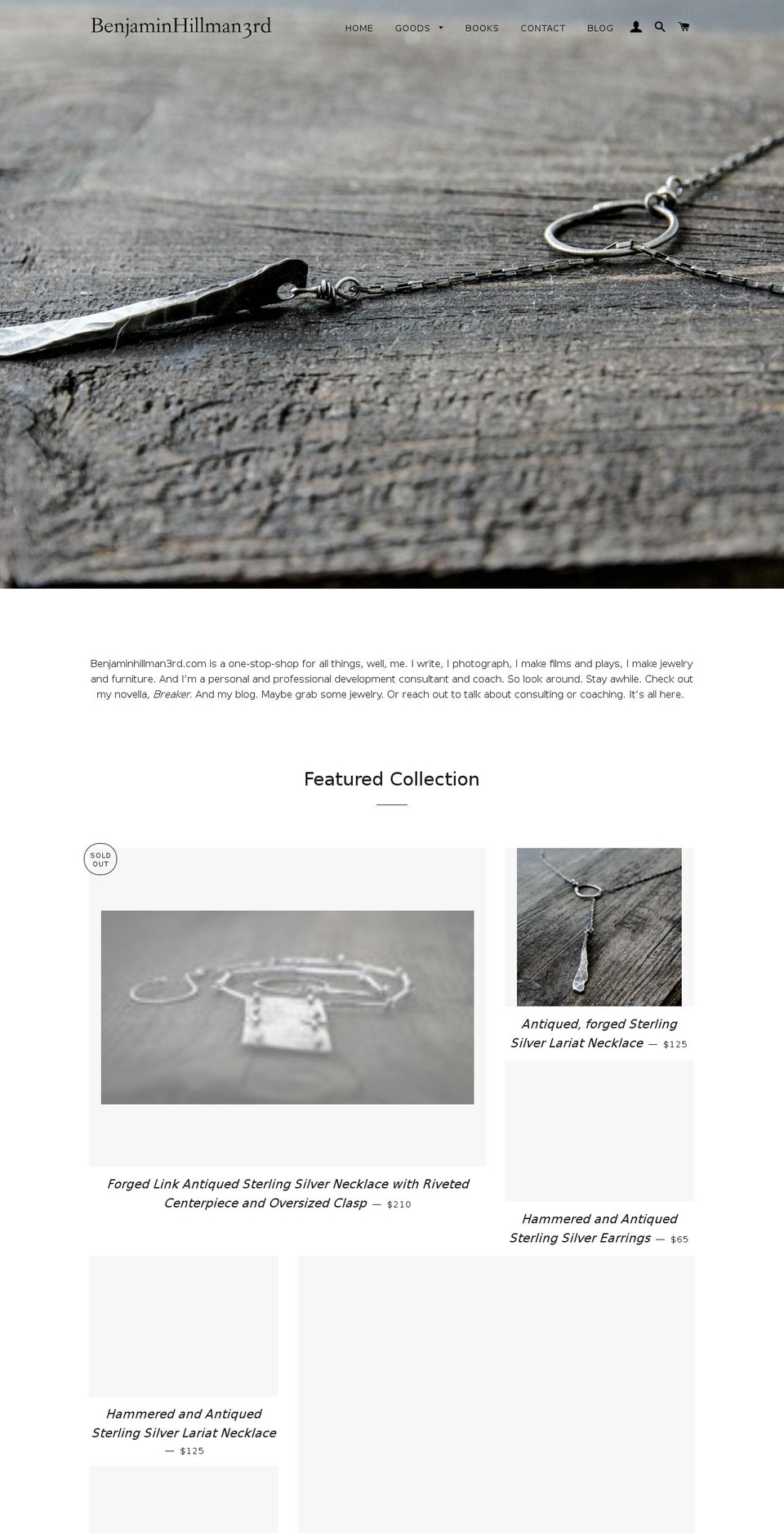 benjaminhillman3rd.com shopify website screenshot
