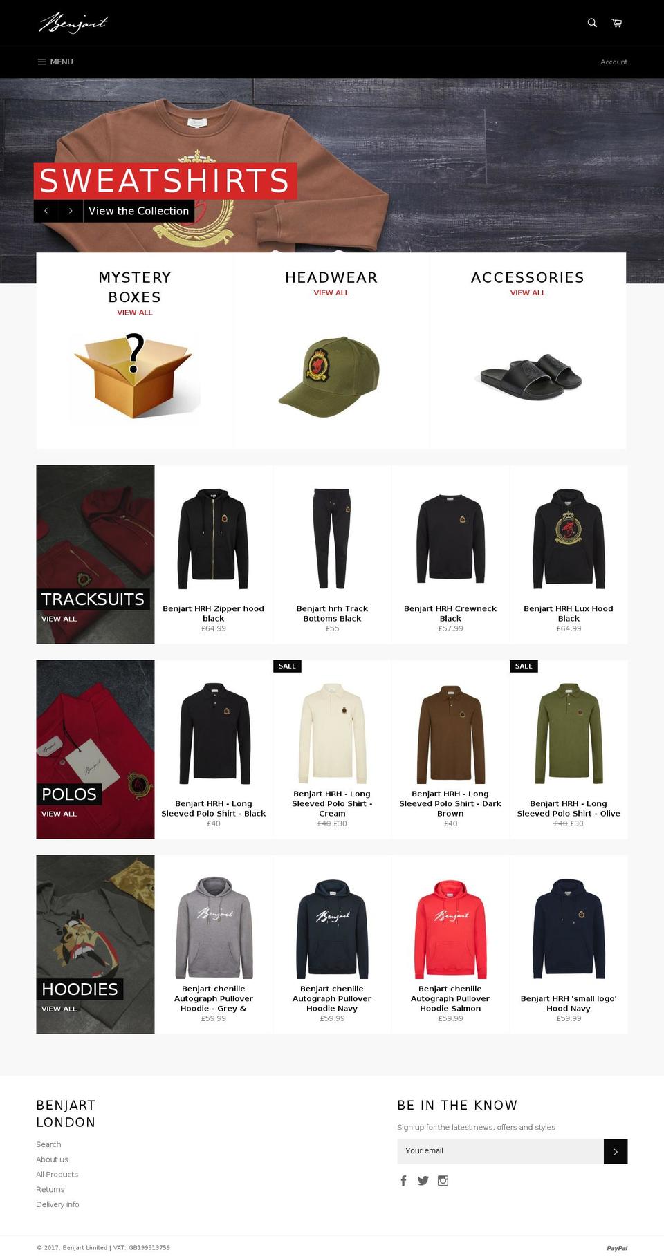 benjartworld.com shopify website screenshot