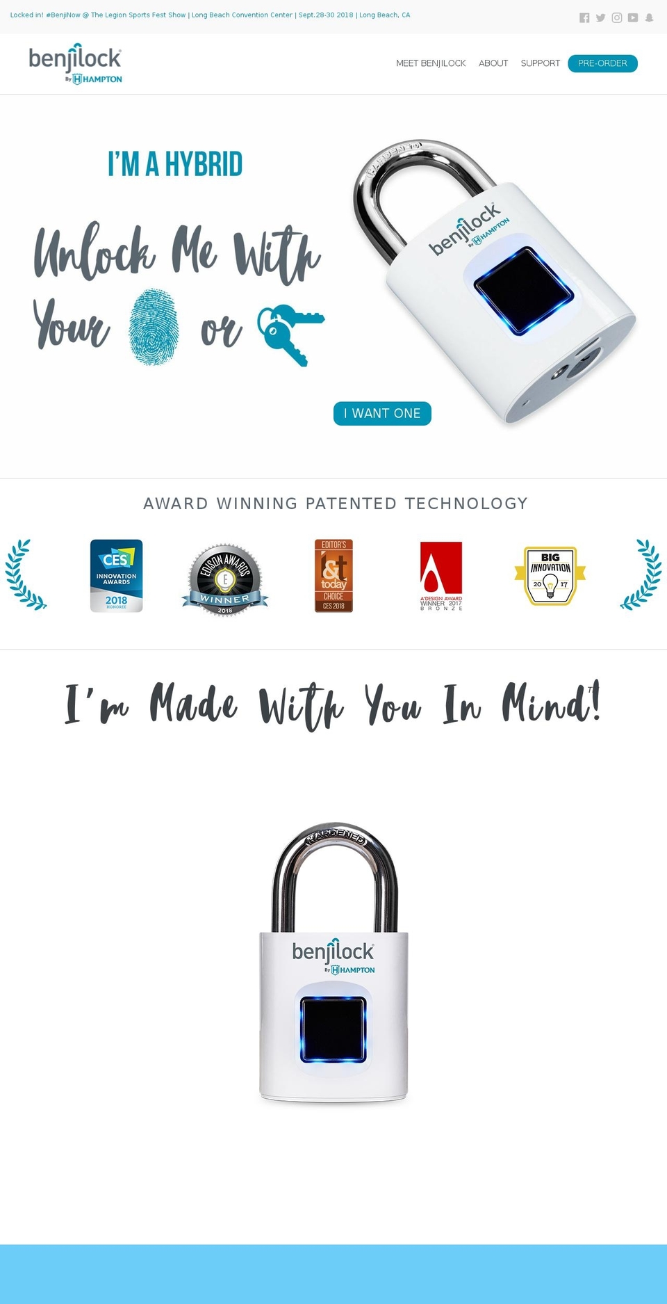 benjilock.com — Shopify storefront screenshot
