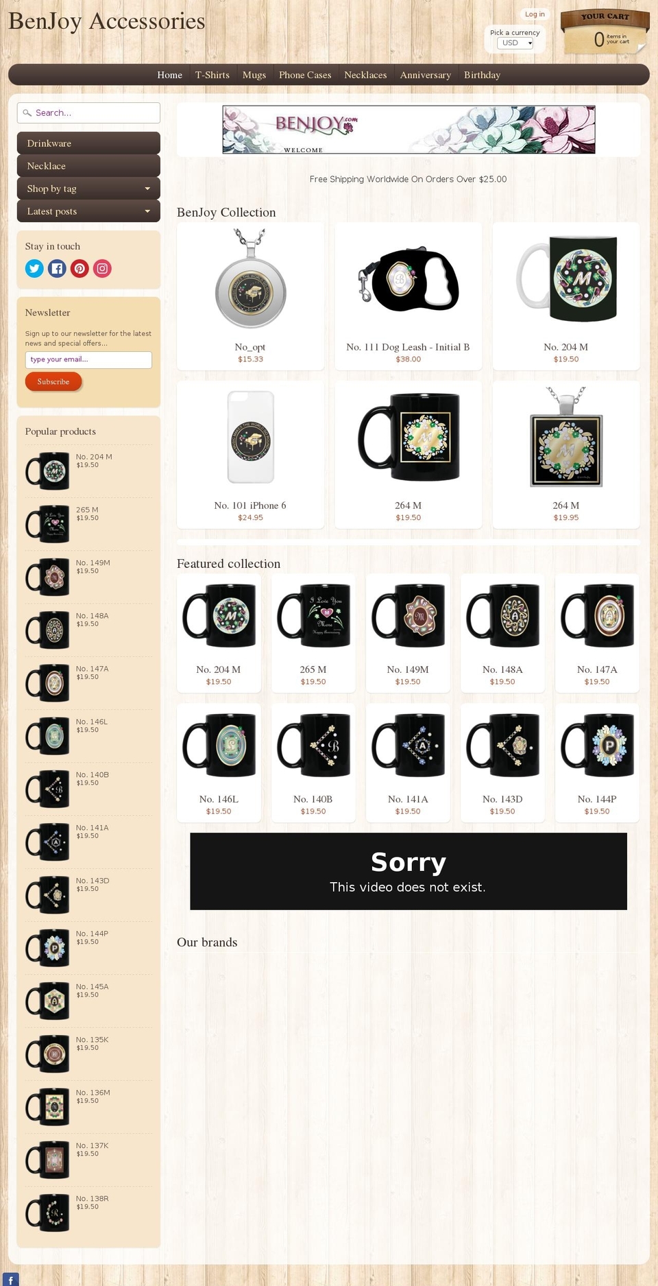 benjoyaccessories.com — Shopify storefront screenshot