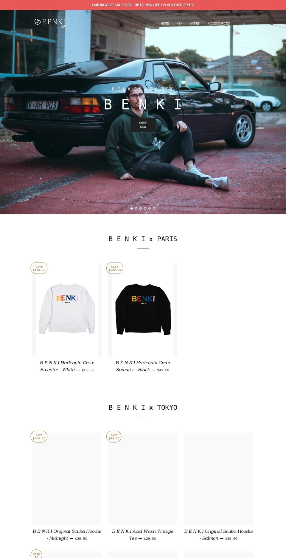 benkii.com shopify website screenshot