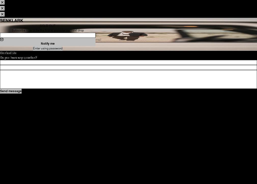 benklark.com shopify website screenshot