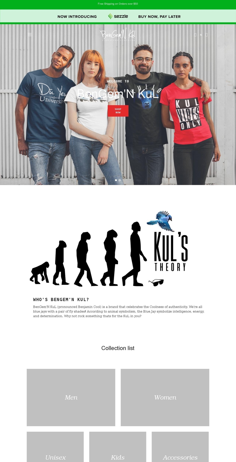 benkul.com shopify website screenshot