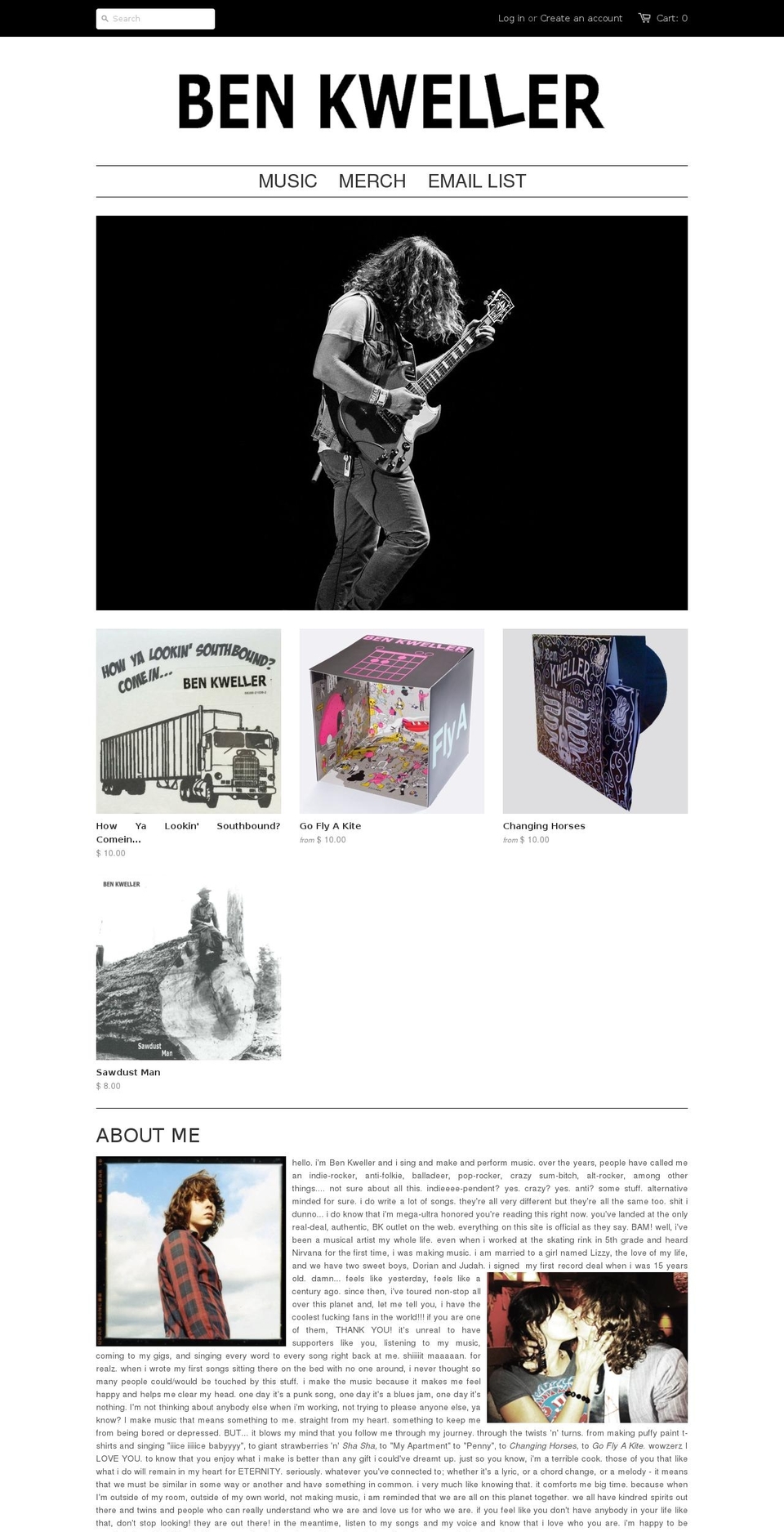 Startup Shopify theme site example benkweller.com