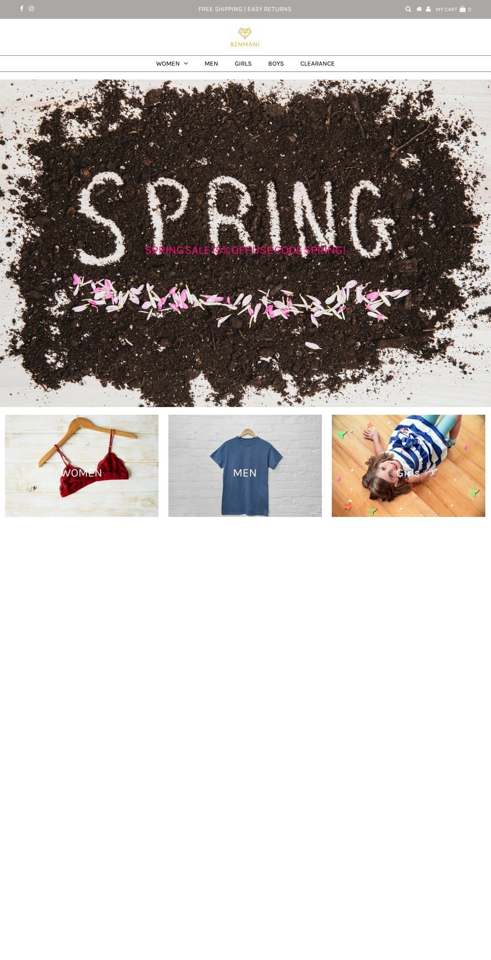 benmani.com shopify website screenshot